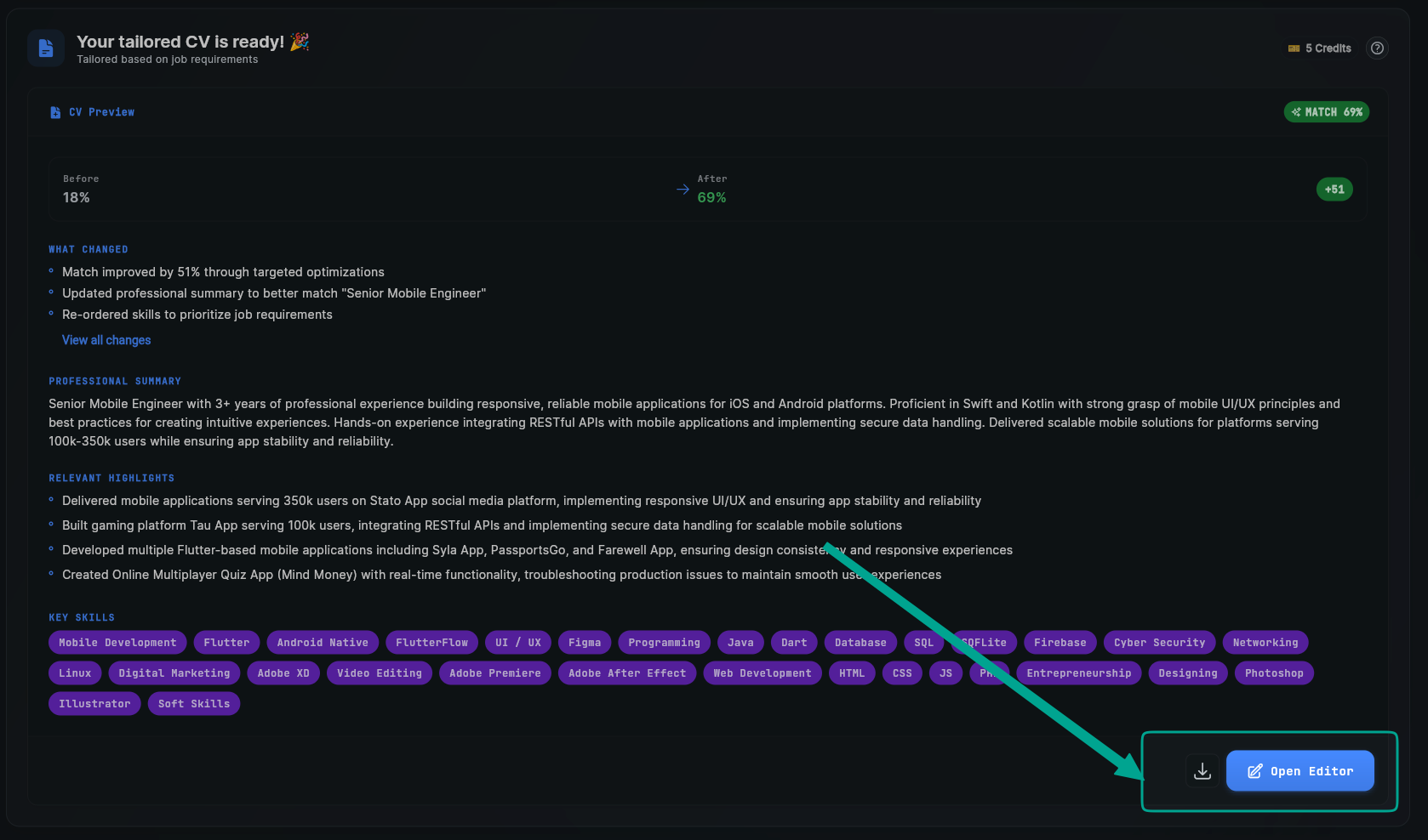 SwiftCareer Network Message - Search for Employees Button