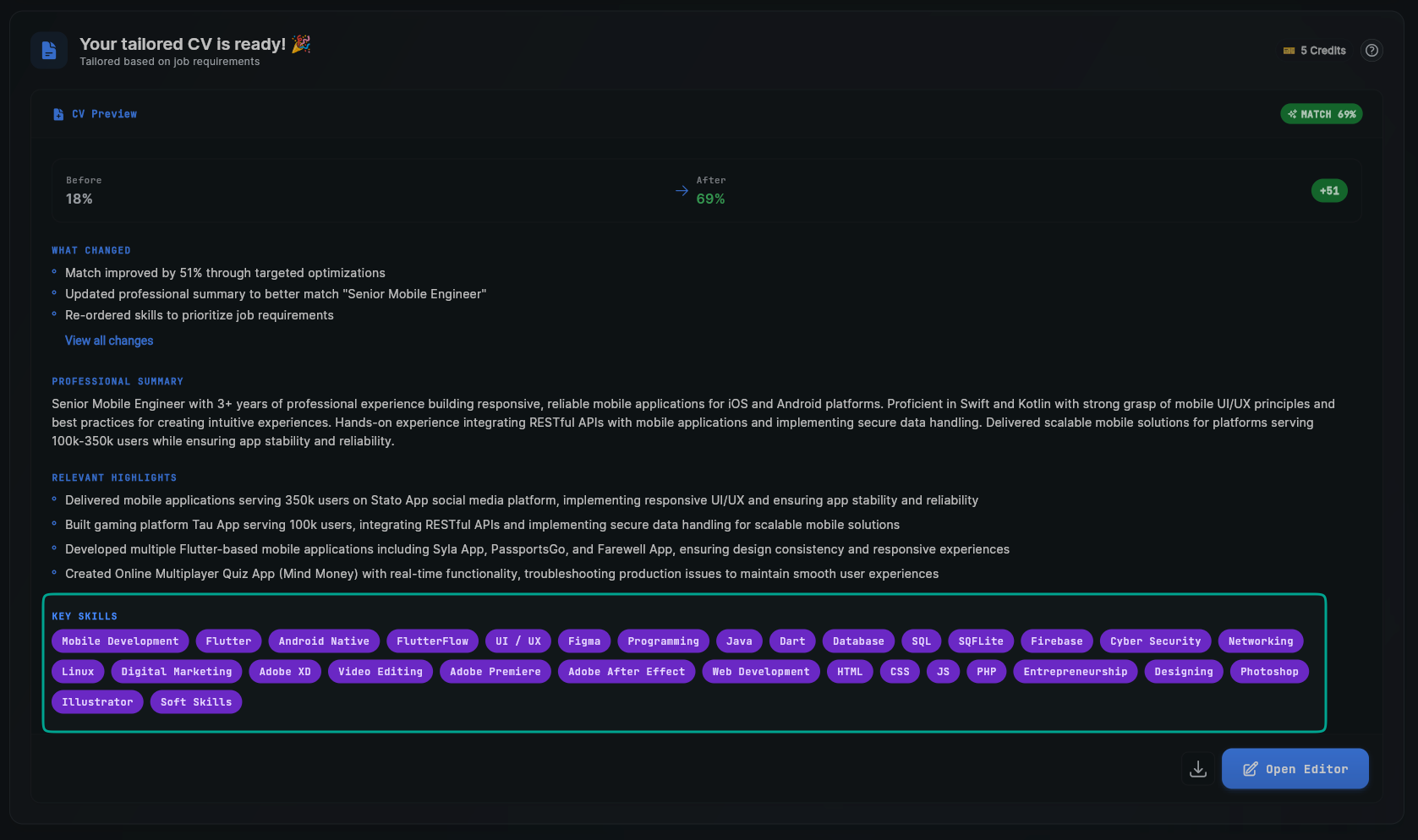SwiftCareer Network Message - Search for Employees Button