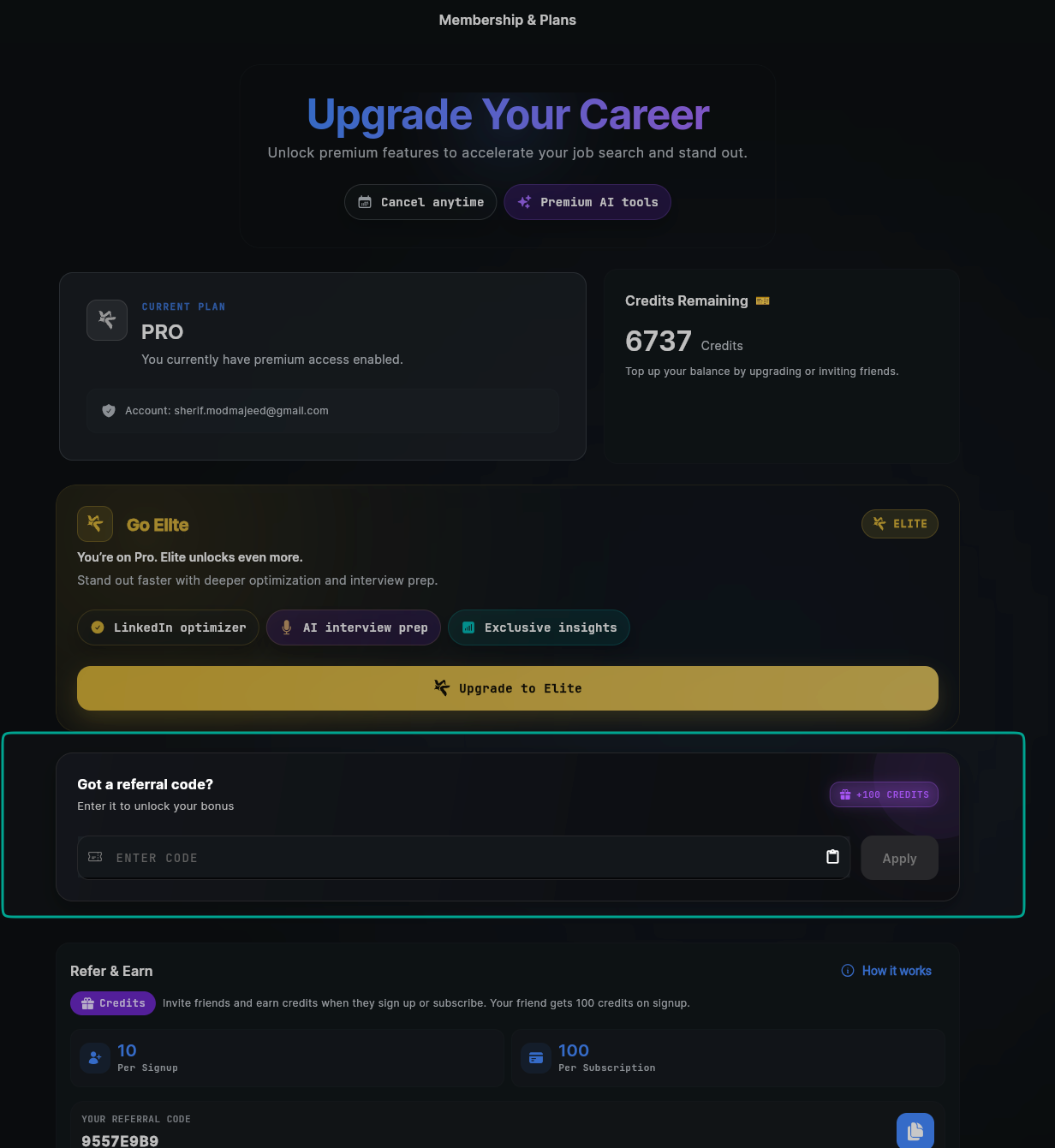 SwiftCareer Cover Letter Message